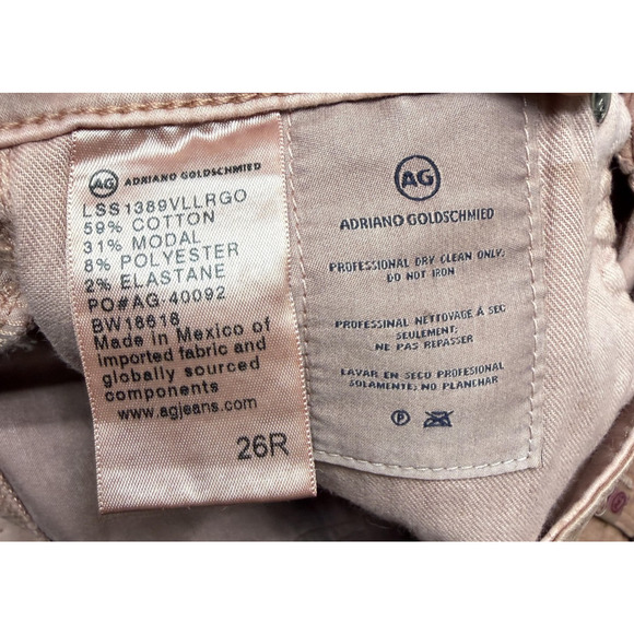 AG Adriano Goldschmied Jeans Womens 26R Pink The Legging Ankle Super Skinny - Picture 11 of 15